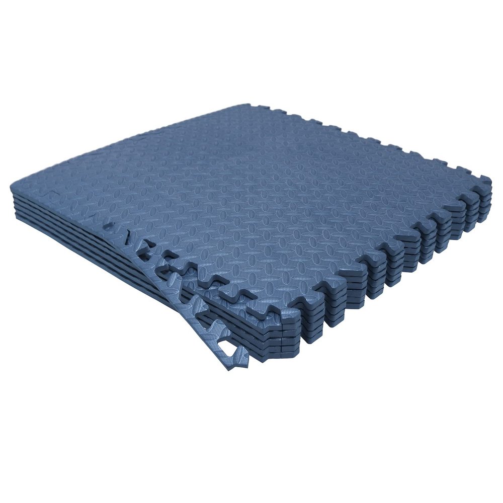 HTTMT- 6X(24 Sqft) Blue Gym Floor Mat 24x24 EVA Foam Interlocking Exercise Fitness Puzzle Floor Gym Yoga Mat Workout Pad [P/N: MTET-HOME012-6PC]