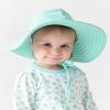 RuffleButts Baby/Toddler Girls UPF 50+ Sun Protective Wide Brim Swimwear Sun Hat - Vintage Aqua, 3T-5 view 2