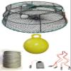 KUFA Sports Tower Style Vinyl Coated Prawn Trap with 5/16x400' Lead Core Sinking Line, Bait Bag, Harness & Yellow Float Combo (CT79+PBL5+HA2) view 1