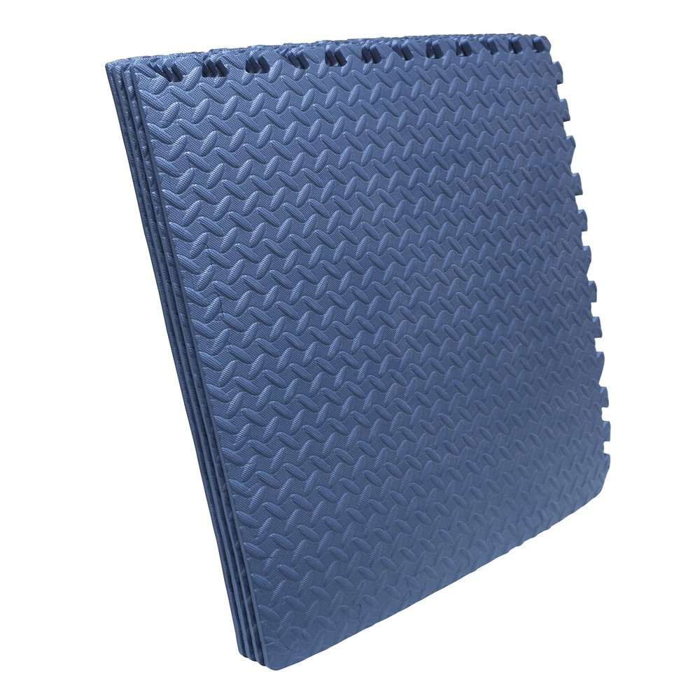 HTTMT- 4X(16 Sqft) Blue Gym Floor Mat 24x24 EVA Foam Interlocking Exercise Fitness Puzzle Floor Gym Yoga Mat Workout Pad [P/N: MTET-HOME012-4PC]