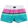 RUGGEDBUTTS Boys UPF50+ Sun Protection Striped Color Block Swim Trunks - Blue, 3-6m view 1