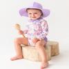 RuffleButts Baby/Toddler Girls UPF 50+ Sun Protective Wide Brim Swimwear Sun Hat - Lavender, 12m-2T view 2