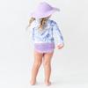 RuffleButts Baby/Toddler Girls UPF 50+ Sun Protective Wide Brim Swimwear Sun Hat - Lavender, 12m-2T view 3