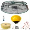 KUFA Sports Tower Style Vinyl Coated Prawn Trap with 5/16" x 400' Poly Rope & Line Weight, Bait Bag, Harness & Yellow Float Combo (CT79+PBP38Y+HA2) view 1