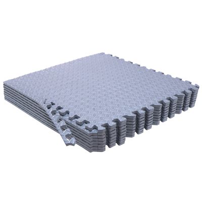 HTTMT- 8X(32 Sqft) Gray Gym Floor Mat 24x24 EVA Foam Interlocking Exercise Fitness Puzzle Floor Gym Yoga Mat Workout Pad [P/N: MTET-HOME012-8PC]