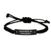 Brilliant Backpacking, Backpacking. My Hobby Rocks!, Funny Holiday Black Rope Bracelet for Friends view 1