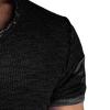 Maiyifu-GJ Men's Crew Neck Ripped T-Shirts Casual Muscle Workout Athletic Shirt Solid Color Short Sleeve Destroyed Holes Tee (Black,XX-Large) view 4