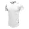 Men's Hip Hop Ripped Workout T Shirt Short Sleeve Muscle Gym Athletic Tee Vintage Washed Destroyed Holes Shirts (White,Large) view 1