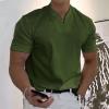 Maiyifu-GJ Men's V Neck Workout Gym T-Shirts Short Sleeve Training Bodybuilding Shirts Lightweight Slim Fit Muscle Tee Top (Green,X-Large) view 2