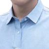 Maiyifu-GJ Men's Solid Short Sleeve Oxford Shirt Lightweight Summer Regular Fit Shirt Casual Slim Button Down Dress Shirts (Light Blue,Medium) view 2