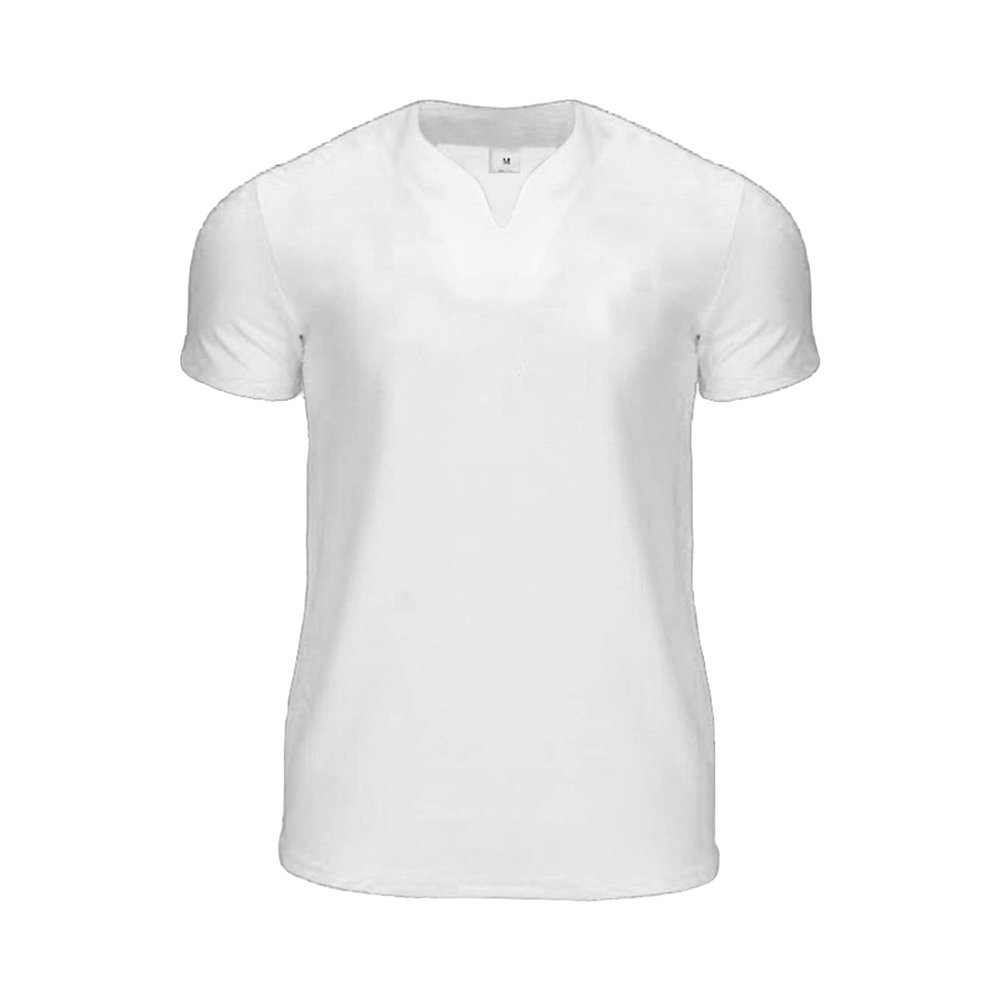 Men's V Neck Workout Gym T-Shirts Short Sleeve Training Bodybuilding Shirts Lightweight Slim Fit Muscle Tee Top (White,XX-Large)