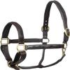 SIE English Horse Leather Braided Brown Halter (Full) view 1