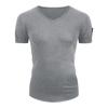 Maiyifu-GJ Men's Muscle Workout V Neck Tee Athletic Bodybuilding Short Sleeve Shirts Stretch Slim Fit T Shirts with Zipper (Dark Grey,5X-Large) view 1
