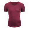 Maiyifu-GJ Men's Muscle Workout V Neck Tee Athletic Bodybuilding Short Sleeve Shirts Stretch Slim Fit T Shirts with Zipper (Dark Red,3X-Large) view 1