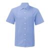 Maiyifu-GJ Men's Short Sleeve Cotton Linen Shirts Lightweight Summer Button Down Shirt Plain Tropical Holiday Beach T Shirt (Light Blue,Medium)