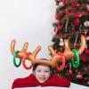4 Set Inflatable Reindeer Antler Ring Toss Game, Christmas Party Games Supplies Ring Toss Hook Game for Kids Adults Family Xmas Games (4 Antlers) view 3