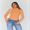 Trendy Queen Women's Turtleneck Long Sleeve Shirts Spring Fashion BasicThermal Underwear Tops Winter Clothes 2026 Orange XL view 2