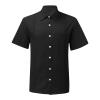 Maiyifu-GJ Men's Short Sleeve Cotton Linen Shirts Lightweight Summer Button Down Shirt Plain Tropical Holiday Beach T Shirt (Black,Large) view 1