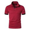 Golf Polo Shirts for Men Lightweight Color Block Short Sleeve Shirt Casual Slim Fit Athletic Tennis T-Shirt (Red,Large) view 1