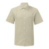 Men's Short Sleeve Cotton Linen Shirts Lightweight Summer Button Down Shirt Plain Tropical Holiday Beach T Shirt (Khaki,XX-Large) view 1