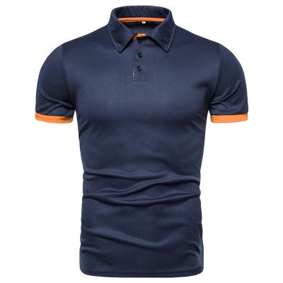 Maiyifu-GJ Men's Regular Fit Short Sleeve Polo Shirt Slim Fit Button Down Golf Shirts Classic Basic Casual Solid Soft T Shirt (Dark Blue,XX-Large)