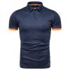 Maiyifu-GJ Men's Regular Fit Short Sleeve Polo Shirt Slim Fit Button Down Golf Shirts Classic Basic Casual Solid Soft T Shirt (Dark Blue,XX-Large) view 1