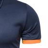 Maiyifu-GJ Men's Regular Fit Short Sleeve Polo Shirt Slim Fit Button Down Golf Shirts Classic Basic Casual Solid Soft T Shirt (Dark Blue,XX-Large) view 3