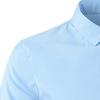 Maiyifu-GJ Men's Regular Fit Short Sleeve Dress Shirt Solid Business Casual Shirts Lightweight Slim Fit Button Down Shirt (Light Blue,Large) view 3