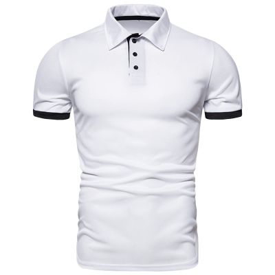 Maiyifu-GJ Men's Regular Fit Short Sleeve Polo Shirt Slim Fit Button Down Golf Shirts Classic Basic Casual Solid Soft T Shirt (White,X-Large)