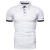 Maiyifu-GJ Men's Regular Fit Short Sleeve Polo Shirt Slim Fit Button Down Golf Shirts Classic Basic Casual Solid Soft T Shirt (White,X-Large) view 1