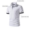 Maiyifu-GJ Golf Polo Shirts for Men Lightweight Color Block Short Sleeve Shirt Casual Slim Fit Athletic Tennis T-Shirt (White,Medium) view 2
