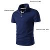 Maiyifu-GJ Golf Polo Shirts for Men Lightweight Color Block Short Sleeve Shirt Casual Slim Fit Athletic Tennis T-Shirt (Dark Blue,Large) view 2