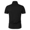 Golf Polo Shirts for Men Lightweight Color Block Short Sleeve Shirt Casual Slim Fit Athletic Tennis T-Shirt (Black,Large) view 4