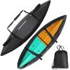 Universal Kayak Covers, UV Protection Canoe Cover 420D Oxford Protection Storage Dustproof Cover UV Protection Sunblock Shield for Fishing Boat Kayak Canoe,Black,Fit 5.6to6m view 1