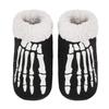 JIAHG Winter Thermal Polar Fleece Lining Non-Slip Slipper Socks Luminous Foot Skeleton Printed Warm Sherpa Indoor House Slippers view 1