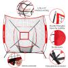 BaseGoal 7'7' Baseball Softball Practice Net,Baseball Backstop,with Batting Tee,for Hitting Pitching Batting Catching with Bow Frame,Bonus Strike Zone (Red-B) view 2