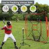 BaseGoal 7'7' Baseball Softball Practice Net,Baseball Backstop,with Batting Tee,for Hitting Pitching Batting Catching with Bow Frame,Bonus Strike Zone (Red-B) view 4