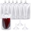 Plastic Flasks 24 PCS, 8 Oz Concealable and Reusable Drink Pouches, Leak-Proof Food Grade Plastic for Travel, Outdoor Sports (8OZ-24PCS +3 Funnels) view 1