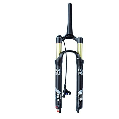 Jejy Magnesium Alloy Mountain Front Fork, Damping Adjustment MTB Bike Suspension Fork Manual/Remote Lockout Straight/Tapered Tube (Color : Tapered Wire, Size : 26 inch)