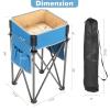 Goplus 2 PCS Folding Camping Tables, Portable Picnic Tables with Large Capacity Storage Sink, Side Pockets, Anti-Skid Feet, Lightweight Tables for Hiking, Fishing, BBQ, Beach (Blue+Red) view 3