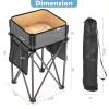 Goplus 2 PCS Folding Camping Tables, Portable Picnic Tables with Large Capacity Storage Sink, Side Pockets, Anti-Skid Feet, Lightweight Tables for Hiking, Fishing, BBQ, Beach (Black+Grey) view 3