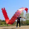 LXLZYXSF Chinese Dragon-Dancing Gymnastics Ribbons Throw Streamer with Rope, Flowy Spinning & Shaking Poi, Recreation and Fitness in One (Color : Red, Size : 8m/26ft) view 2