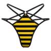 Bee Yellow Black Stripes Women's T-Back Sexy G-String Strap Thong Printed Underwear view 3