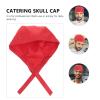 BESTonZON Chef Cap Bandanas for Women Hotel Chef Cooking Hat Men Women Chefs Hat Baker Beanie Ribbon Cap Chef Wrap Turban for Men Womens Hats Pirate Turban Miss Kitchen Hat Printing view 2