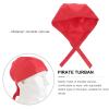BESTonZON Chef Cap Bandanas for Women Hotel Chef Cooking Hat Men Women Chefs Hat Baker Beanie Ribbon Cap Chef Wrap Turban for Men Womens Hats Pirate Turban Miss Kitchen Hat Printing view 3