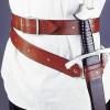 ARSBORUI Medieval Retro Leather Sword Frog, Adjustable Protective Sword Frog Case Simple Sword Belt Holder, Universal Rapier Leather Holster Cosplay Props Sword Costume Accessory (Brown) view 3