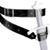 ARSBORUI Medieval Retro Leather Sword Frog, Adjustable Protective Sword Frog Case Simple Sword Belt Holder, Universal Rapier Leather Holster Cosplay Props Sword Costume Accessory (Black) view 1