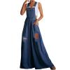 XUNRYAN Womens Distressed Ripped Denim Jumpsuit Dressy Casual Bib Overalls Sleeveless Workout Baggy Jeans Rompers for Women view 1