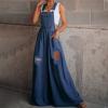 XUNRYAN Womens Distressed Ripped Denim Jumpsuit Dressy Casual Bib Overalls Sleeveless Workout Baggy Jeans Rompers for Women view 2