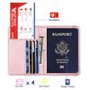 TOURSUIT RFID Passport and Vaccine Card Holder Combo, Travel Document Case Cover, Leather Wallet Organizer Women with Vax Vaccination Protector Slot (Rose Gold) view 2